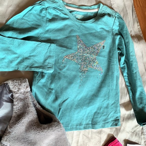 GIRLS- sz 4 (S)  NWT TOUGHSKIN 5pc lot mixed outfits skirts & long sleeve shirts - Picture 5 of 5